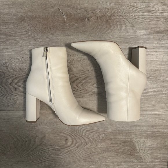 Marc Fisher Ulani Heeled Bootie in Ivory Leather - Picture 2 of 7